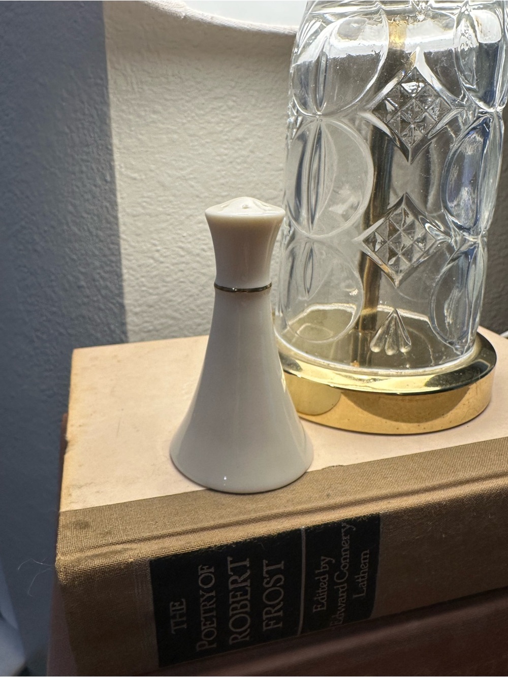 Bone Ceramic Lenox Baronet Salt Shaker with Gold Accent